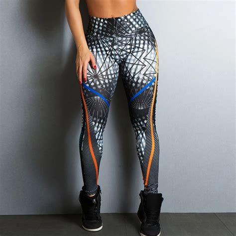women printed booty leggings breathable fitness workout yoga pant in