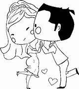 Para Colorear Enamorados Novios Bailando Dibujo Cute Cartoon Wedding Pngkit sketch template