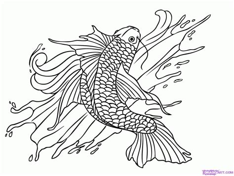 koi fish coloring page   koi fish coloring page png