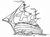 Ships Pages Columbus Coloring Ship Christopher Boats Printable Color Craft Kindergarten Preschool Getcolorings Galleon sketch template