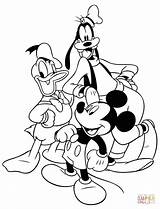Coloring Donald Mickey Pages Goofy Printable Mouse Duck Sheets Ausmalbilder Supercoloring Coloriage Et sketch template