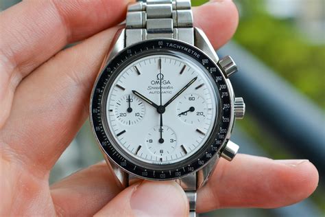 wts stunning white dial omega speedmaster automatic box  papers rwatchexchange