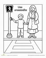 Traffic Coloring Safety Worksheet Use Education Rules Kids Crosswalks Road Pages Worksheets Street Preschool Printable Activities Child Drawings Bus Help sketch template