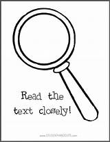 Magnifying Read Text Glass Closely Printable Template Coloring Science Pages Print Sign Simple Students sketch template