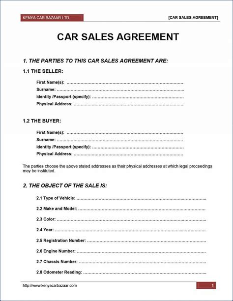 car sales agreement certificate letter