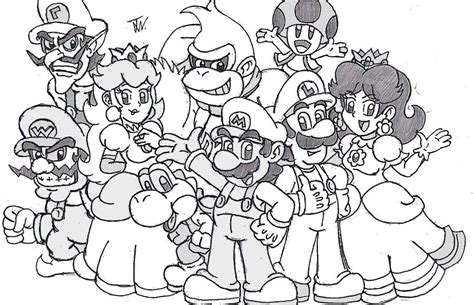 super mario characters coloring pages clip art library