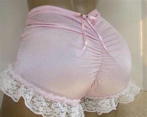 Pretty Pink Butt Hugging And Lace Control Sissy Panties Size