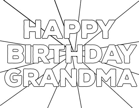 happy birthday grandma pages coloring pages