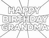Grandma Birthday Happy Pages Coloring Template sketch template