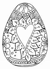 Easter Coloring Adults Pages Egg Heart Kids sketch template