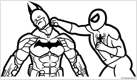 batman  spiderman coloring page  coloring pages
