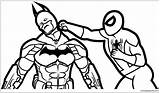 Batman Vs Spiderman Pages Coloring Color Print sketch template