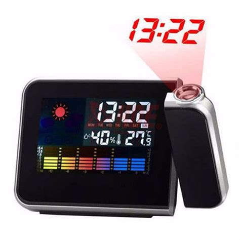 lcd digital projection alarm clock  weather nixie electronic desk clock  time projection