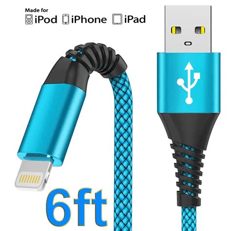 iphone charger cord  ft xuduo long lightning cable strong nylon braided fast charging usb