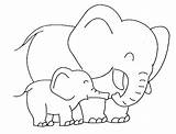 Elephant Baby Coloring Mother Drawing Her Pages Cartoon Mom Animal Colour Elephants Netart Animals Color Father Getdrawings Print Clip Easy sketch template