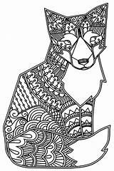Coloring Pages Mandala Fox sketch template