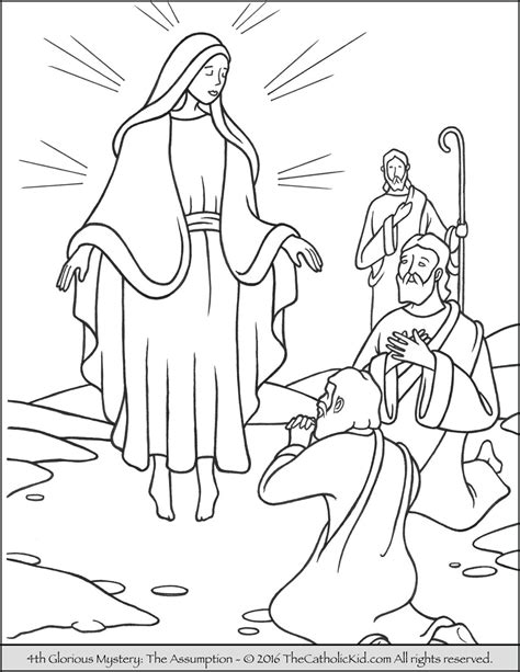 pin  glorious mysteries rosary coloring pages