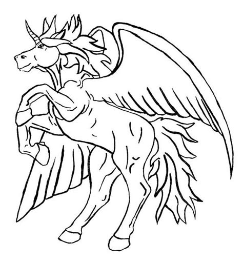 coloring page unicorn  wings