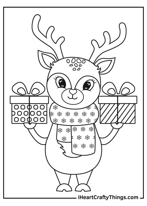 christmas reindeers coloring pages updated