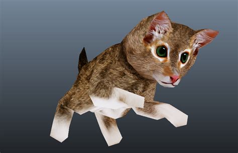 3d model cute kitten vr ar low poly rigged animated cgtrader