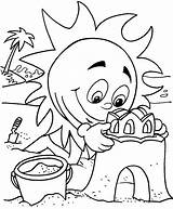 Summer Coloring Pages Season Drawing Summ sketch template