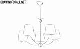 Draw Chandelier Step Drawingforall Shades Arms Called Central Example Tips Line So sketch template