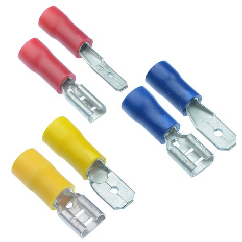 male  female fully insulated yellow electrical terminal wire crimp connectors