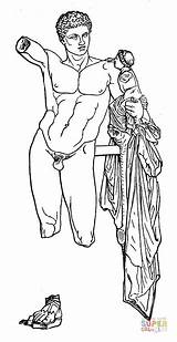 Hermes Diosa Dionysus Supercoloring Infant Coquetear Botticelli Griega sketch template