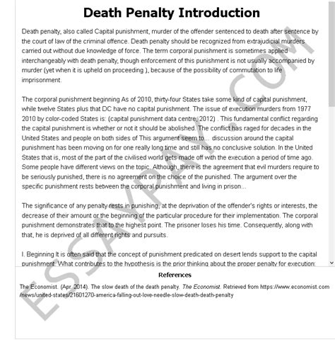 death penalty introduction essay     words essaypay
