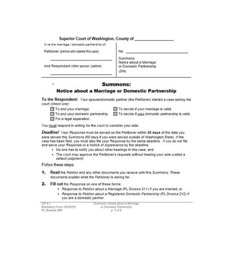 divorce forms word excel  templates divorce papers
