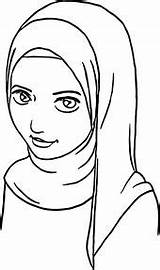 Hijab sketch template