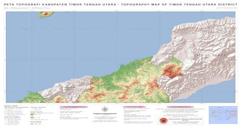 peta topografi kabupaten timor tengah utara utara kab alor kab belu