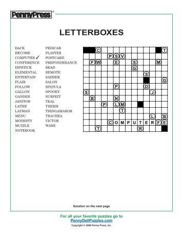 box crossword clue  letters