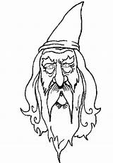 Wizard Coloring Characters Drawing Pages sketch template