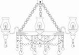 Coloring Candelabra Furniture Pages Lamp sketch template