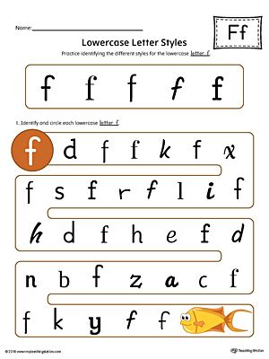 lowercase letter  styles worksheet color myteachingstationcom