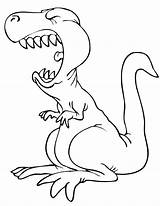 Coloring Pages Dinosaur Cartoon Dinosaurs Rex Baby Color Colouring Cute Drawing Tyrannosaurus Trex Printable Cat Dino Line Clipart Witch Cliparts sketch template
