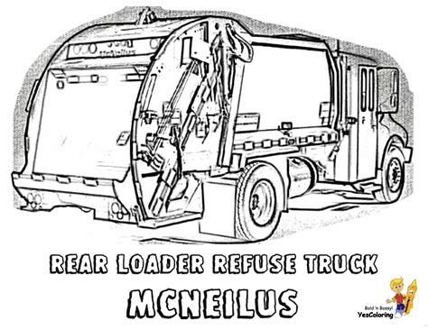 coloring pages garbage truck