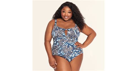 plus size slimming control tie front one piece swimsuit best plus size swimsuits at target