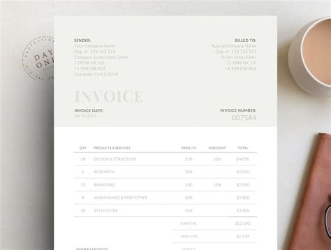 invoice template business invoice receipt template etsy uk