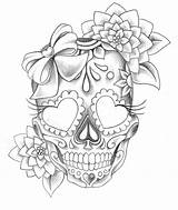 Skull Roses Drawing Rose Girly Getdrawings sketch template