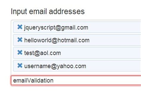 jquery plugin  email address management multiple emails  jquery plugins