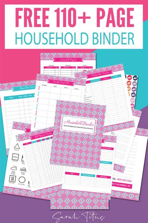 household binder printables  pages household binder printables