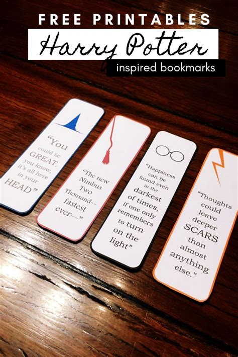 harry potter inspired bookmarks  printable bookmarks