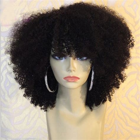 short afro curly full lace human hair wigs afro kinky curly lace front