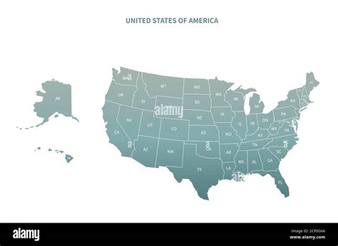 mapa vectorial de los estados unidos mapa de país de américa del norte