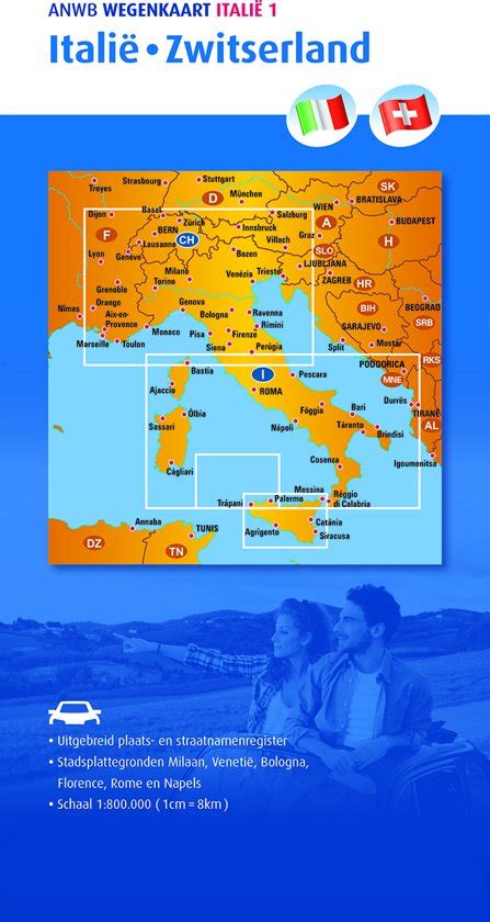 bolcom anwb wegenkaart italie  italiezwitserland