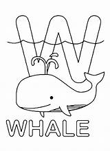 Whale Letter Coloring Template sketch template