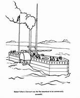 Coloring Pages Boats Steam Steamboat Fulton Robert Boat Kids Clermont Print History Go Color Book Sheets Printables Usa Ship 19th sketch template