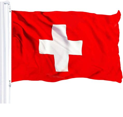 switzerland swiss flag  ft printed brass grommets